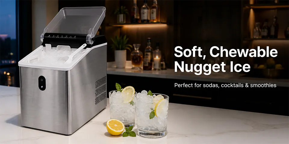 Hielo de nugget blando hecho para mejores bebidas